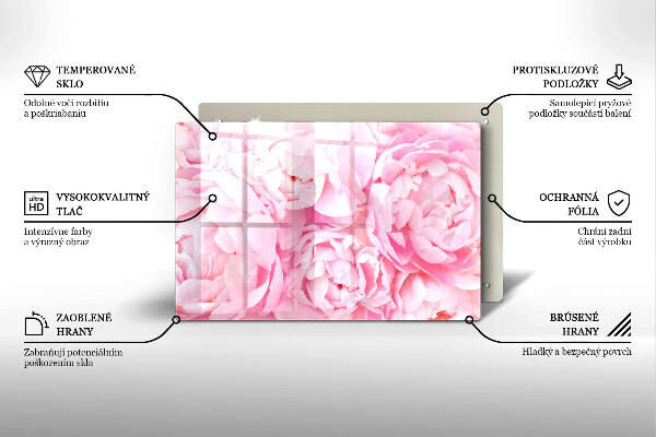 Copri cucina in vetro Peonie delicate