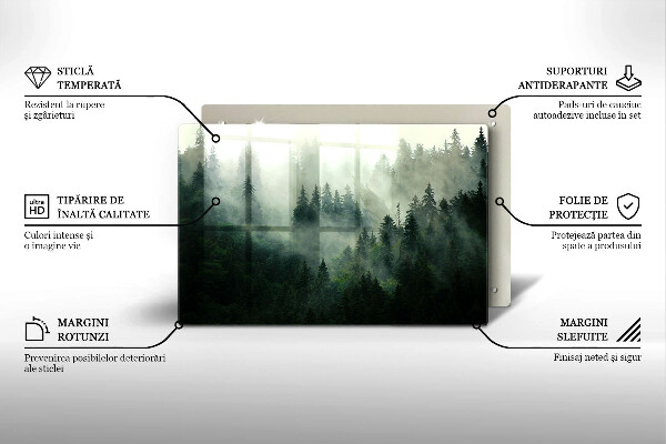 Copri piano cottura Paesaggio forestale nebbioso