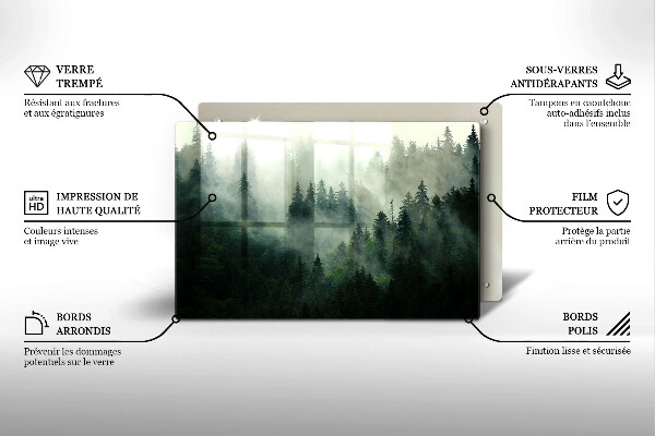 Copri piano cottura Paesaggio forestale nebbioso