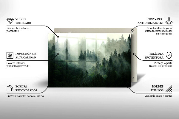 Copri piano cottura Paesaggio forestale nebbioso