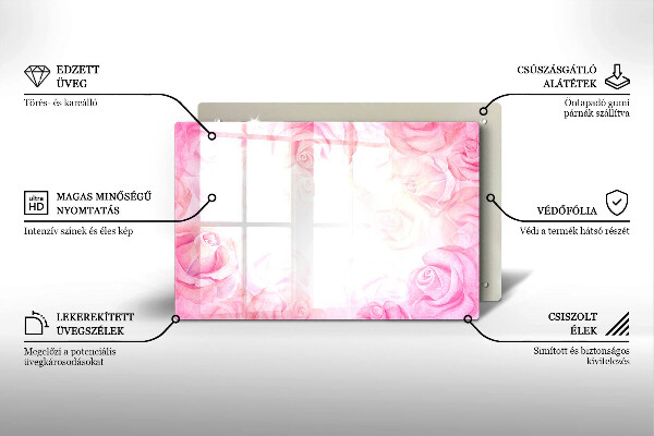 Copri piano cottura Sfondo delicato di rose