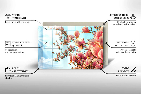 Copri piano cottura Albero di fiori rosa