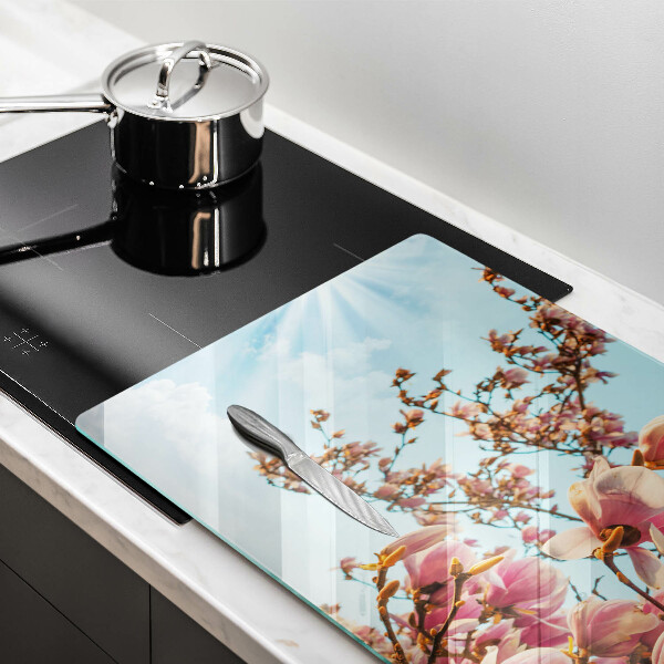 Copri piano cottura Albero di fiori rosa