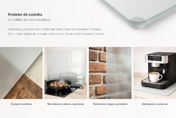 Copri cucina in vetro di dimensioni 60 x 60 cm