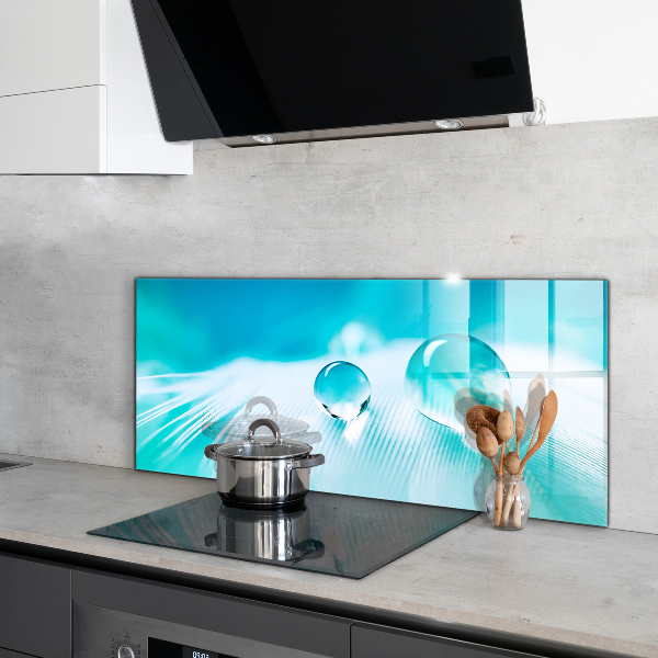 Pannello retrocucina Rugiada sulla piuma delicata