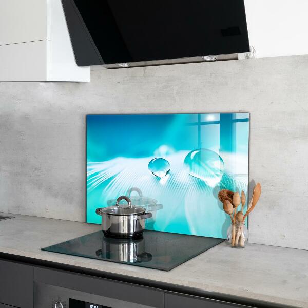 Pannello retrocucina Rugiada sulla piuma delicata