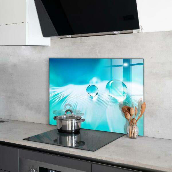 Pannello retrocucina Rugiada sulla piuma delicata