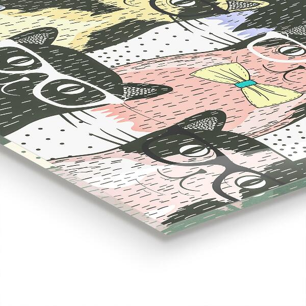 Pannello paraschizzi cucina Illustrazione divertente di gatto hipster