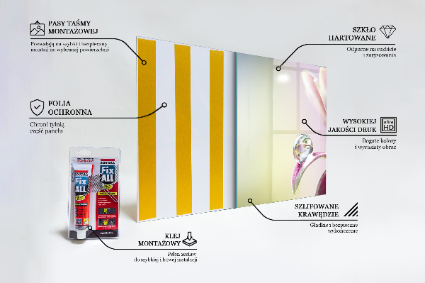 Rivestimento parete cucina Fiore con goccia di rugiada mattina