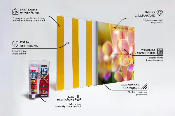 Rivestimento parete cucina Orchidea arancione