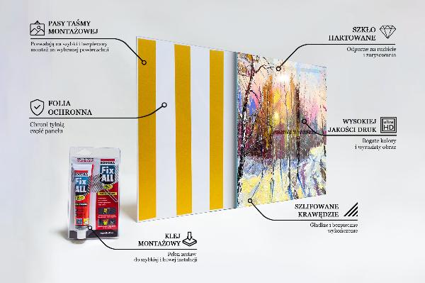 Pannello paraschizzi cucina Pittura acrilica del parco invernale