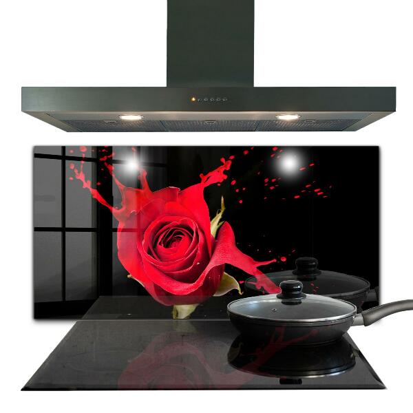 Rivestimento parete cucina Estratto della rosa rossa