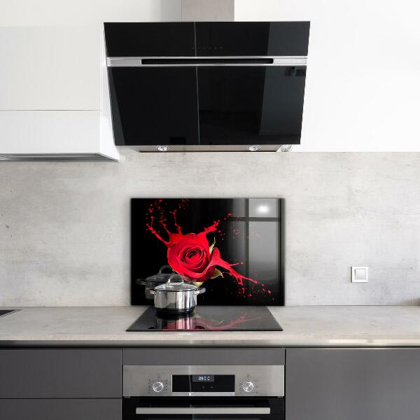 Rivestimento parete cucina Estratto della rosa rossa