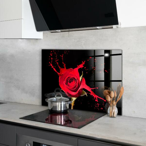 Rivestimento parete cucina Estratto della rosa rossa