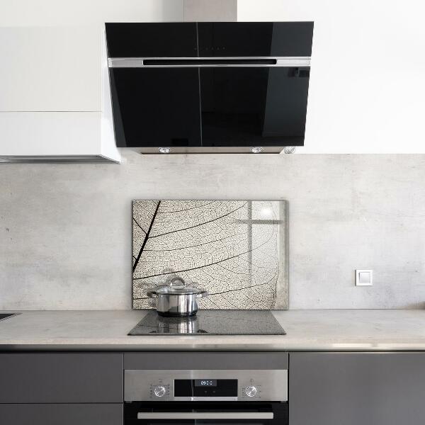 Rivestimento parete cucina Trama di foglie color seppia