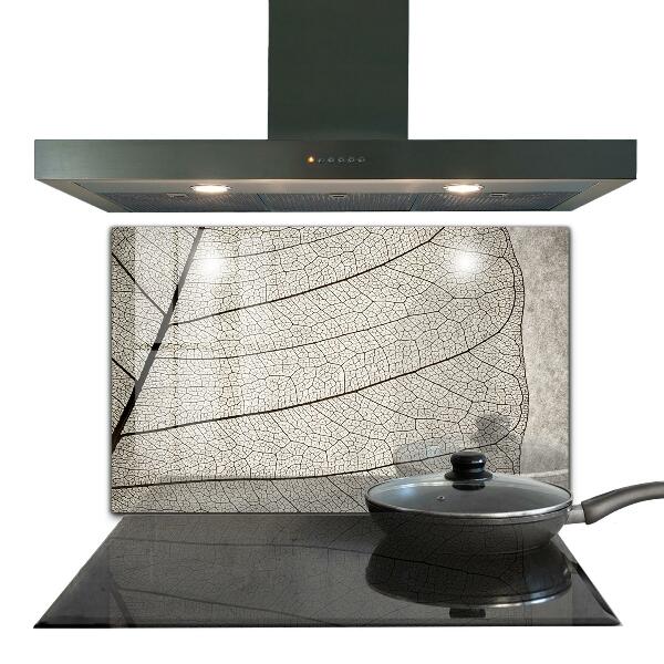 Rivestimento parete cucina Trama di foglie color seppia