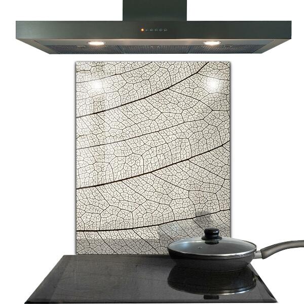 Rivestimento parete cucina Trama di foglie color seppia