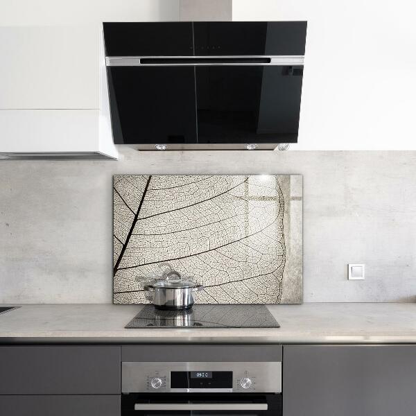 Rivestimento parete cucina Trama di foglie color seppia