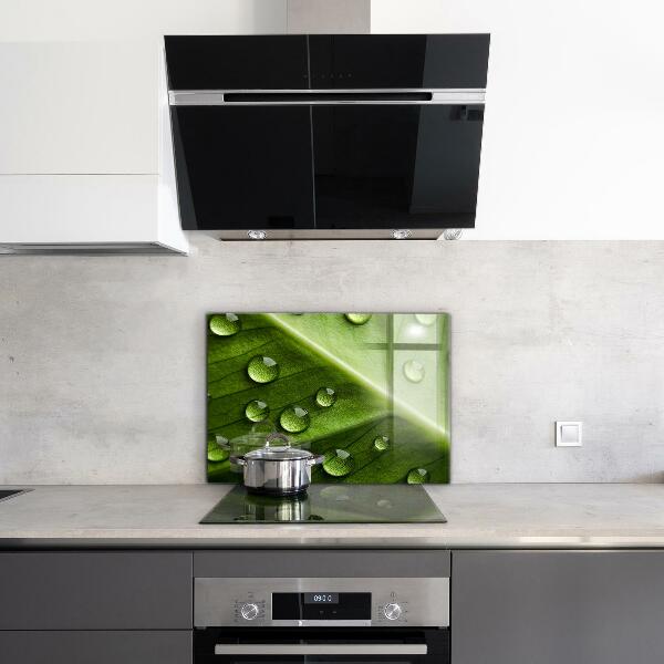 Rivestimento parete cucina Foglia con gocce di rugiada mattutina