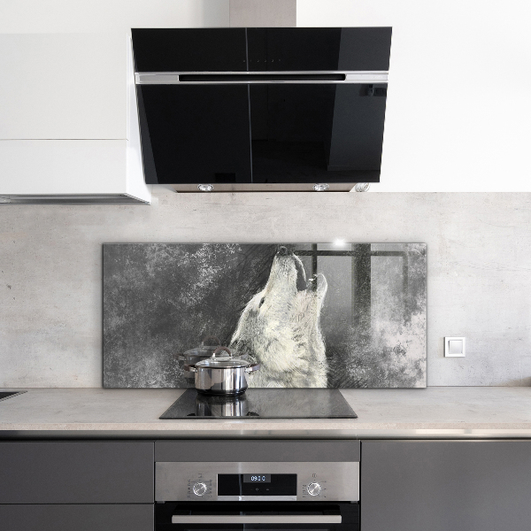 Pannello paraschizzi cucina Illustrazione del lupo canadese