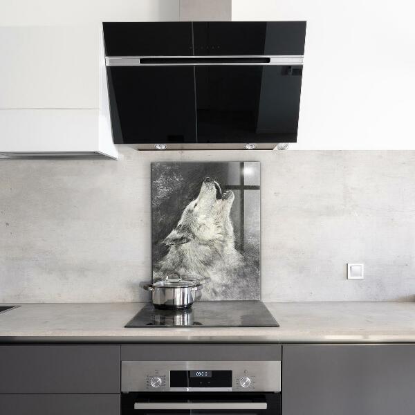 Pannello paraschizzi cucina Illustrazione del lupo canadese