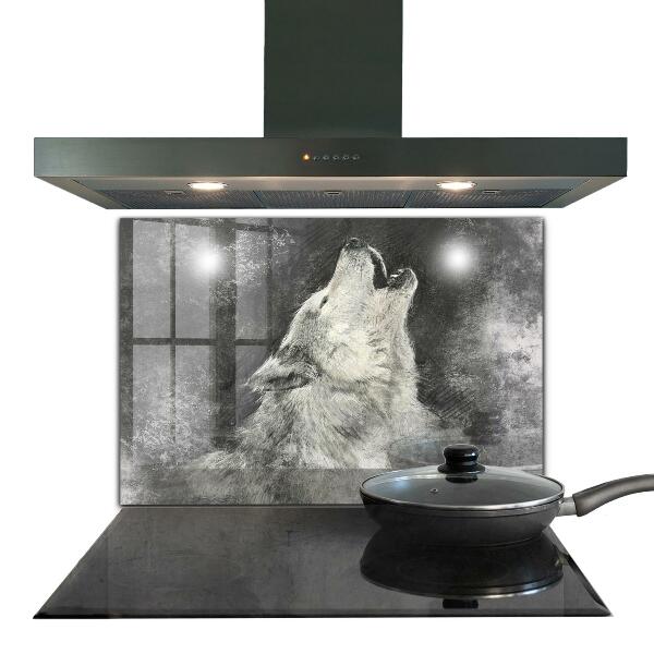 Pannello paraschizzi cucina Illustrazione del lupo canadese