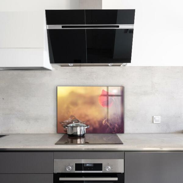 Rivestimento parete cucina Pianta di papavero d'epoca