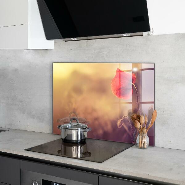 Rivestimento parete cucina Pianta di papavero d'epoca