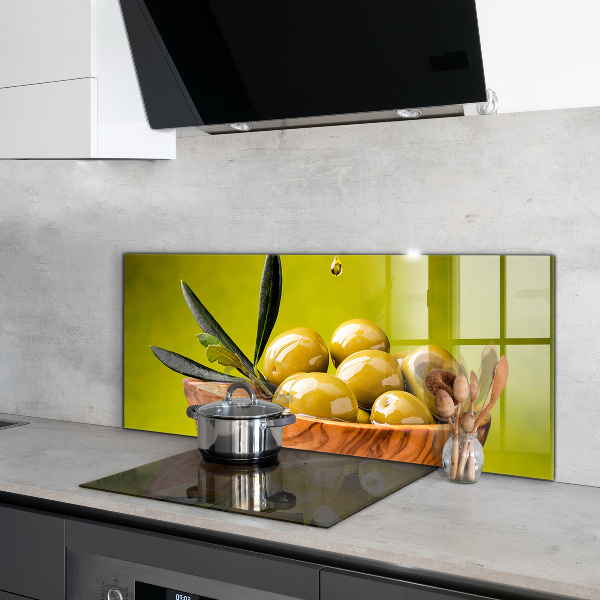 Pannello paraschizzi cucina Olive fresche verdi