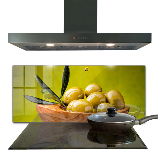 Pannello paraschizzi cucina Olive fresche verdi