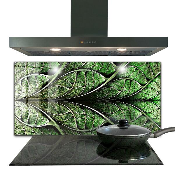 Rivestimento parete cucina Foglia verde astratta