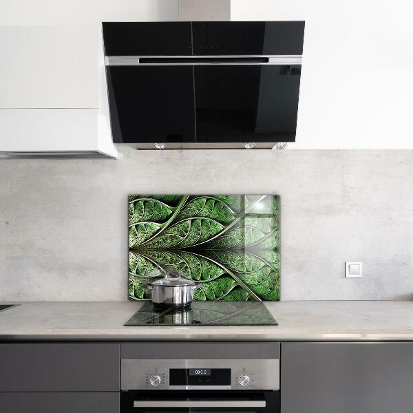 Rivestimento parete cucina Foglia verde astratta