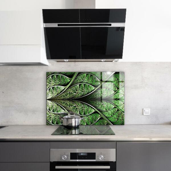 Rivestimento parete cucina Foglia verde astratta