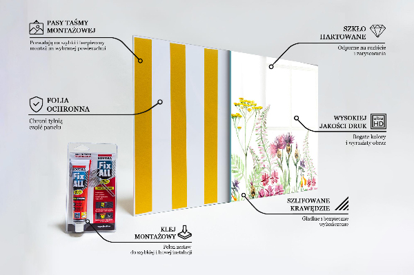 Rivestimento parete cucina Prato con fiori colorati