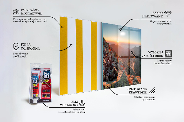 Pannello rivestimento parete cucina Tramonto panoramico della montagna