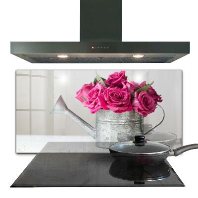 Rivestimento parete cucina Annaffiatoio con mazzo di rose