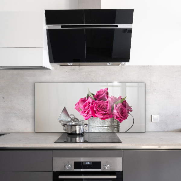 Rivestimento parete cucina Annaffiatoio con mazzo di rose