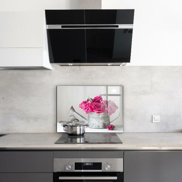 Rivestimento parete cucina Annaffiatoio con mazzo di rose