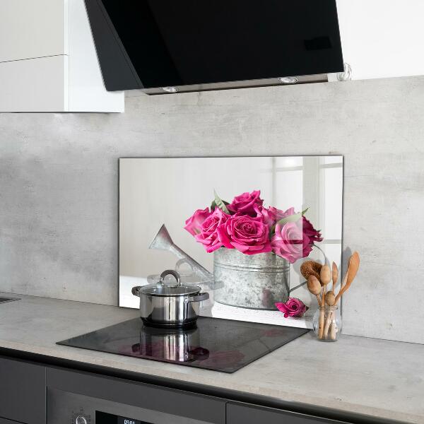 Rivestimento parete cucina Annaffiatoio con mazzo di rose