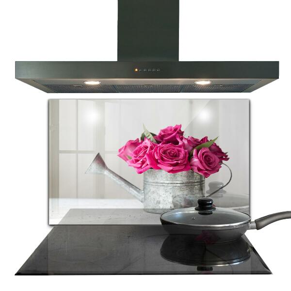 Rivestimento parete cucina Annaffiatoio con mazzo di rose