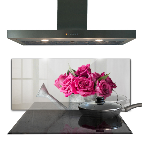 Rivestimento parete cucina Annaffiatoio con mazzo di rose