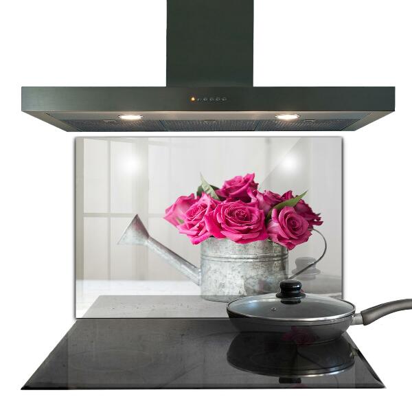 Rivestimento parete cucina Annaffiatoio con mazzo di rose