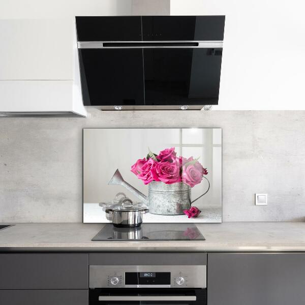 Rivestimento parete cucina Annaffiatoio con mazzo di rose