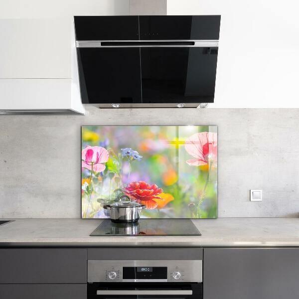 Rivestimento parete cucina Prato estivo di papaveri