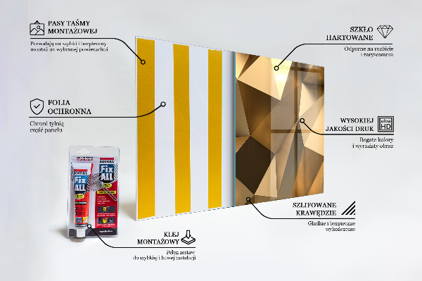 Pannello paraschizzi cucina Struttura geometrica metallica