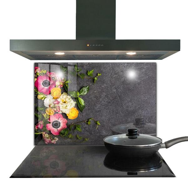 Rivestimento parete cucina Composizione di fiori naturali