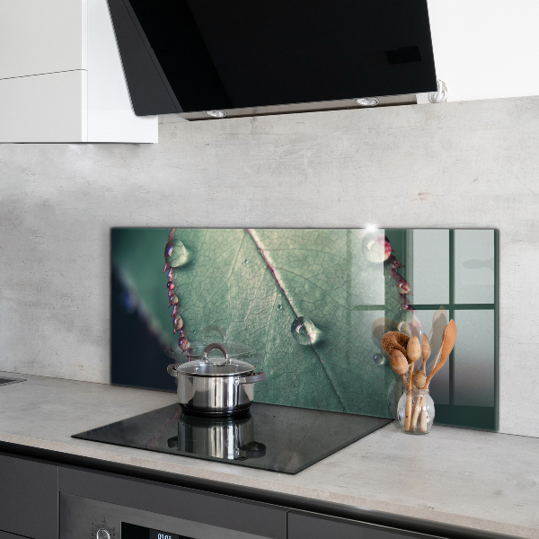 Rivestimento parete cucina Foglia con una goccia di rugiada