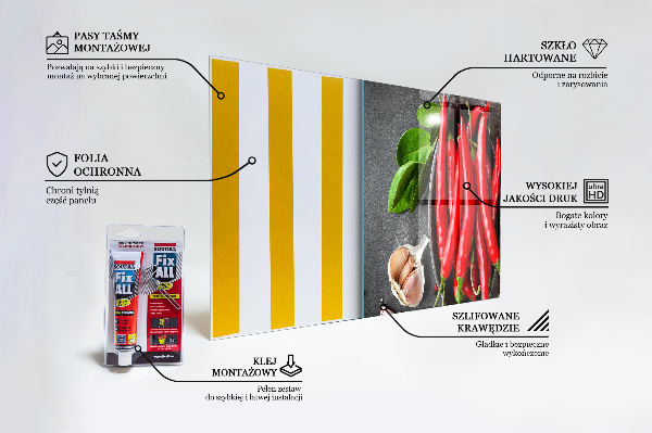 Pannello paraschizzi cucina Cottura dei peperoncini piccanti