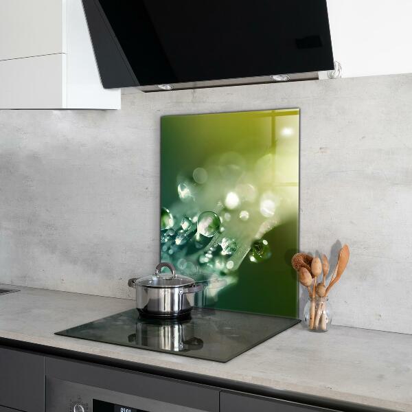 Pannello paraschizzi cucina Rugiada sulle foglie verdi