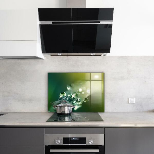 Pannello paraschizzi cucina Rugiada sulle foglie verdi